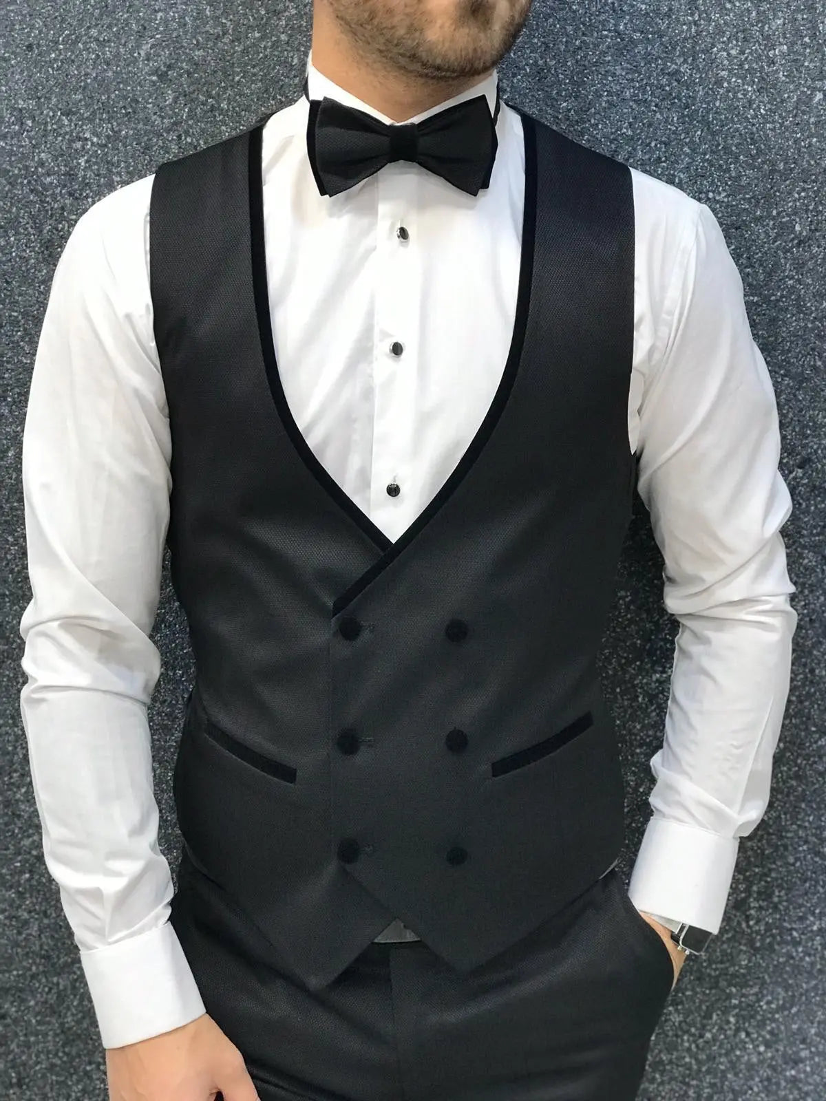 Ventura Black Slim Fit Tuxedo – Timeless Elegance for Formal Occasions - BRABION