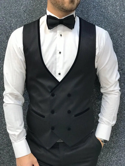 Ventura Black Slim Fit Tuxedo – Timeless Elegance for Formal Occasions - BRABION