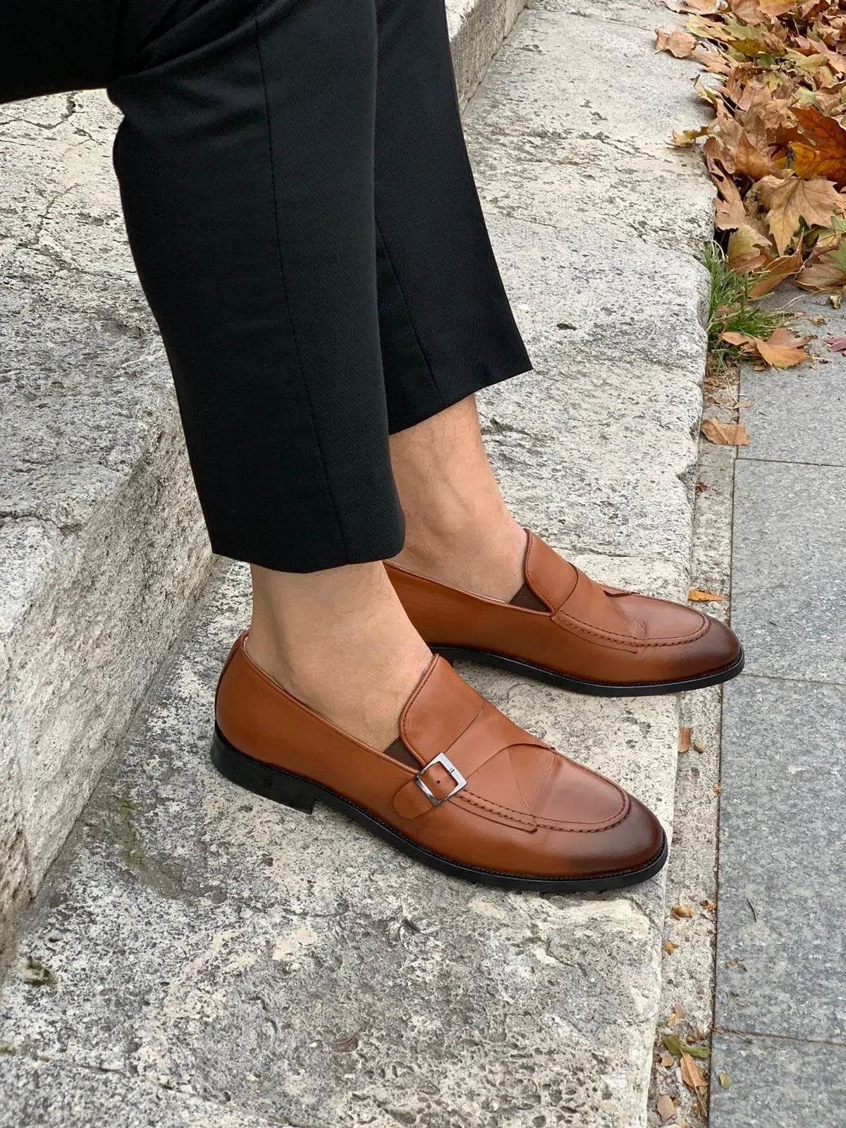 Stanoss Tan Buckle Shoes for Every Occasion - BRABION