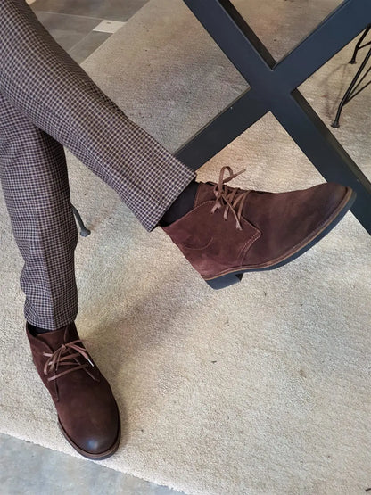 Torino Brown Suede Chukka Boots - BRABION