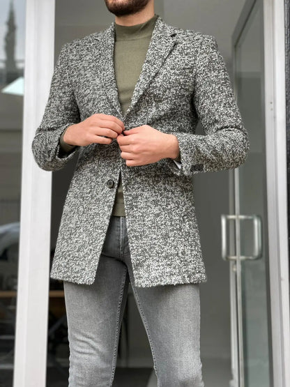 Melbourne Green Slim Fit Wool Long Coat: Sophisticated Style for Every Occasion - BRABION