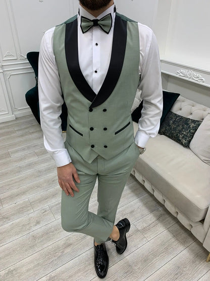 Perris Water Green Slim Fit Tuxedo - BRABION