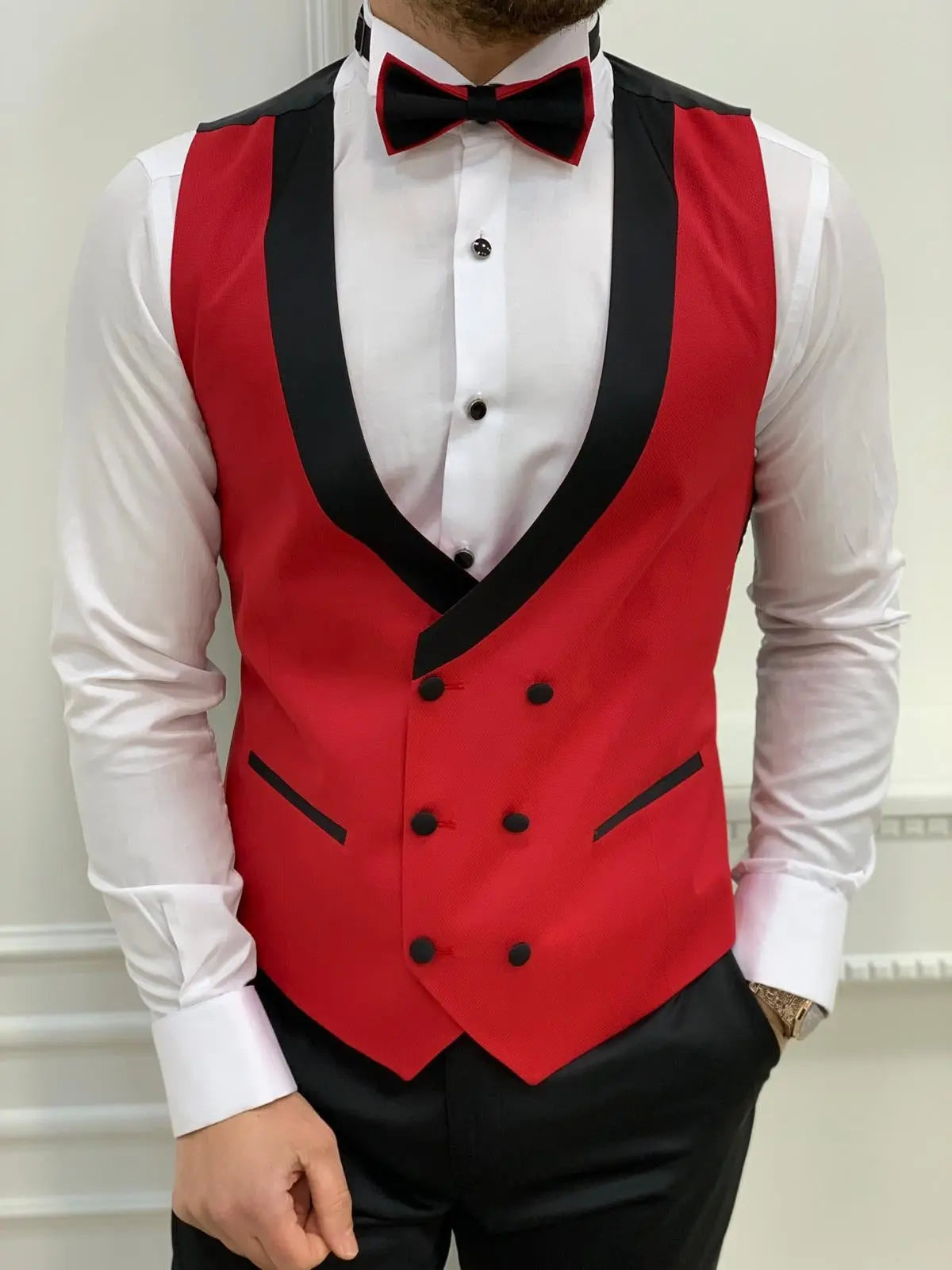 Napoli Red Slim Fit Shawl Lapel Tuxedo - BRABION