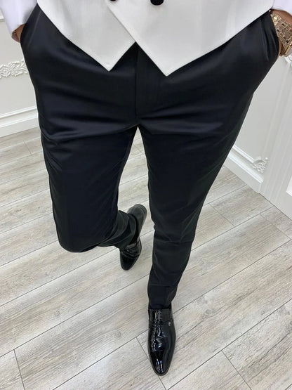 Austin White Slim Fit Shawl Lapel Tuxedo - Elevate Your Formal Look - BRABION