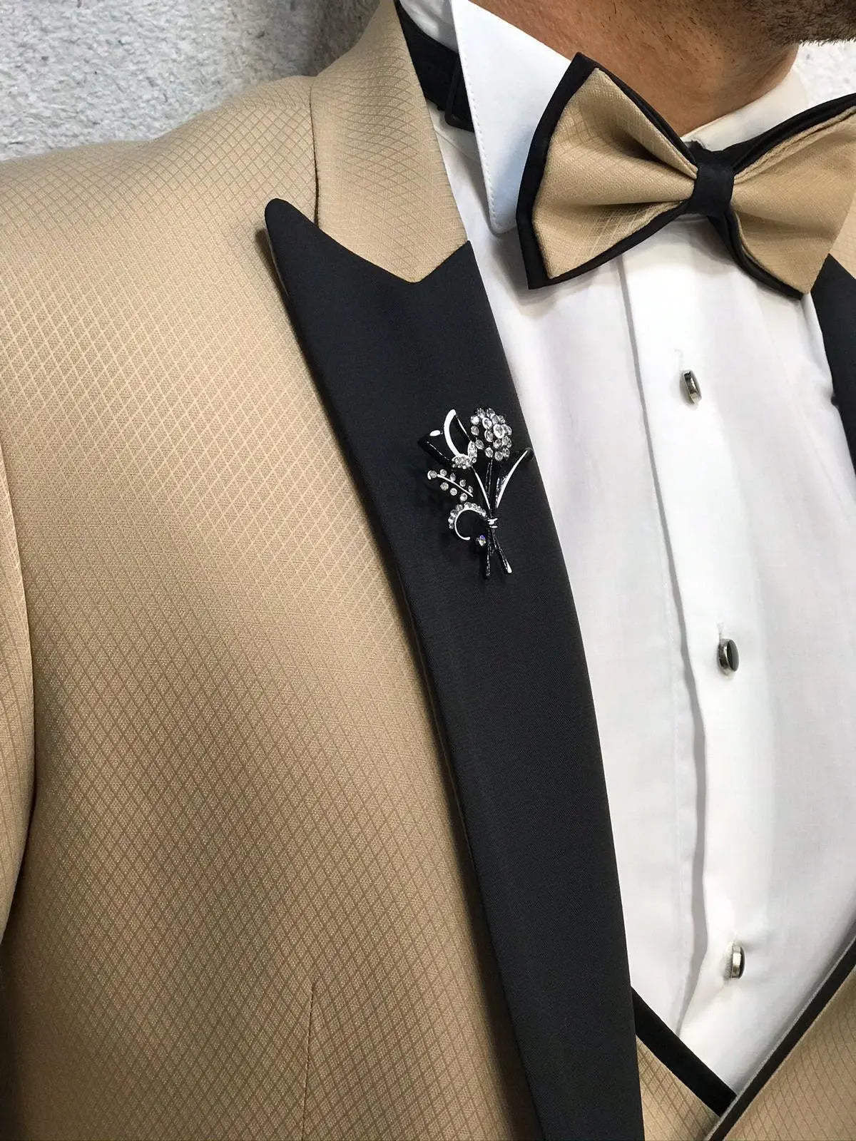 Royal Gold Slim Fit Tuxedo - BRABION