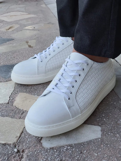 Montreal White Low-Top Sneakers - BRABION