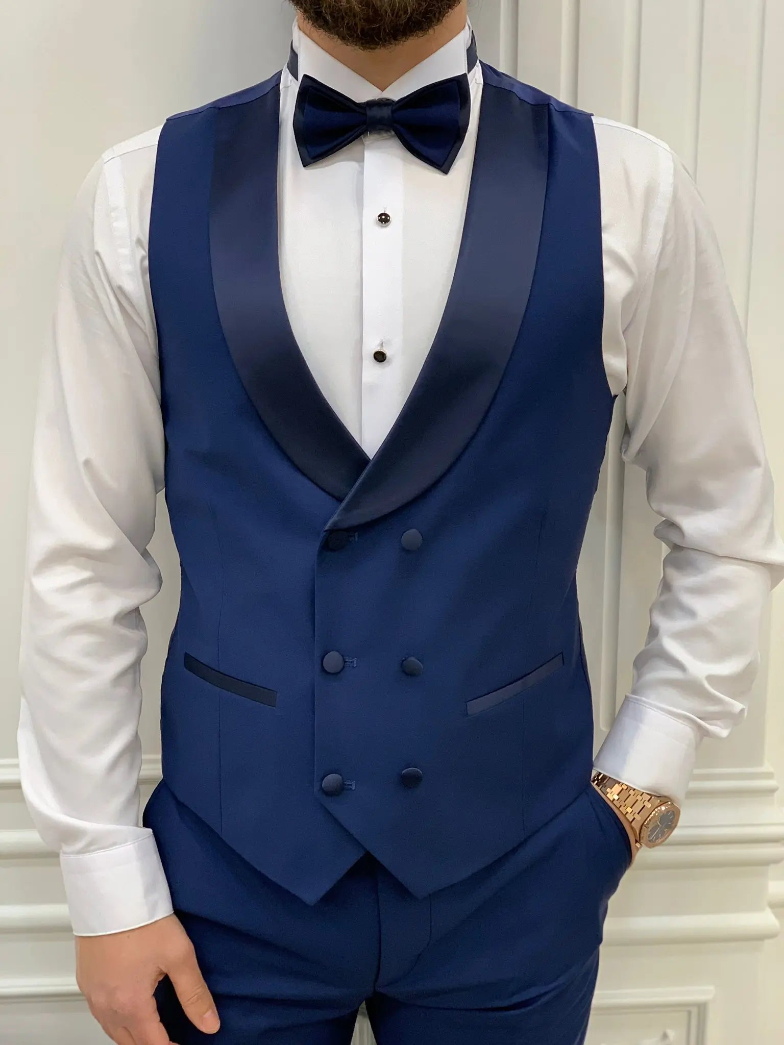 Perris Indigo Slim Fit Tuxedo - The Ultimate Formalwear Statement - BRABION