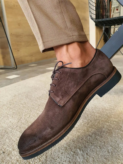Stefano Brown Suede Derbys: Sophisticated Footwear for Every Occasion - BRABION