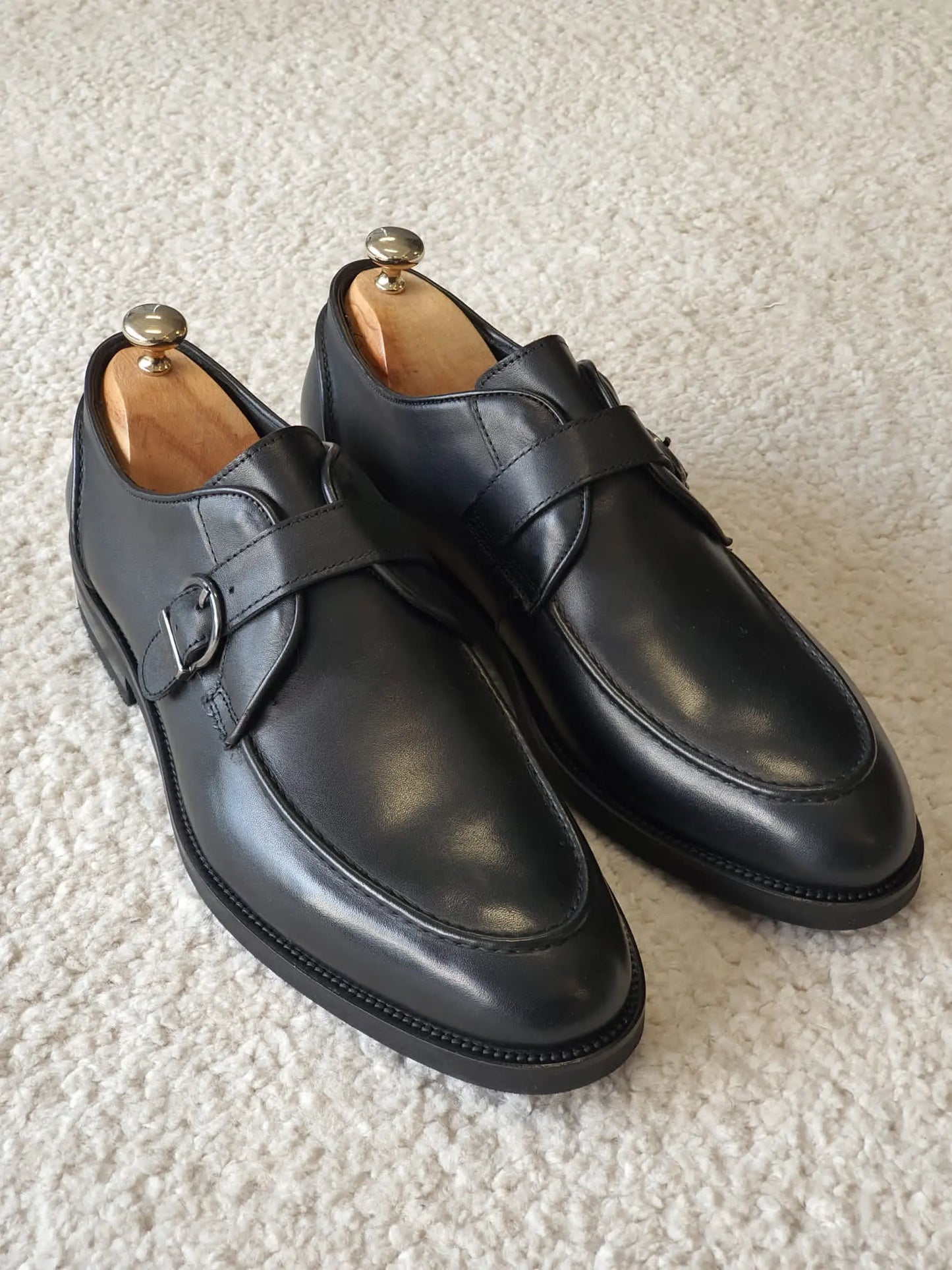 Antonio Black Buckle Loafers - BRABION