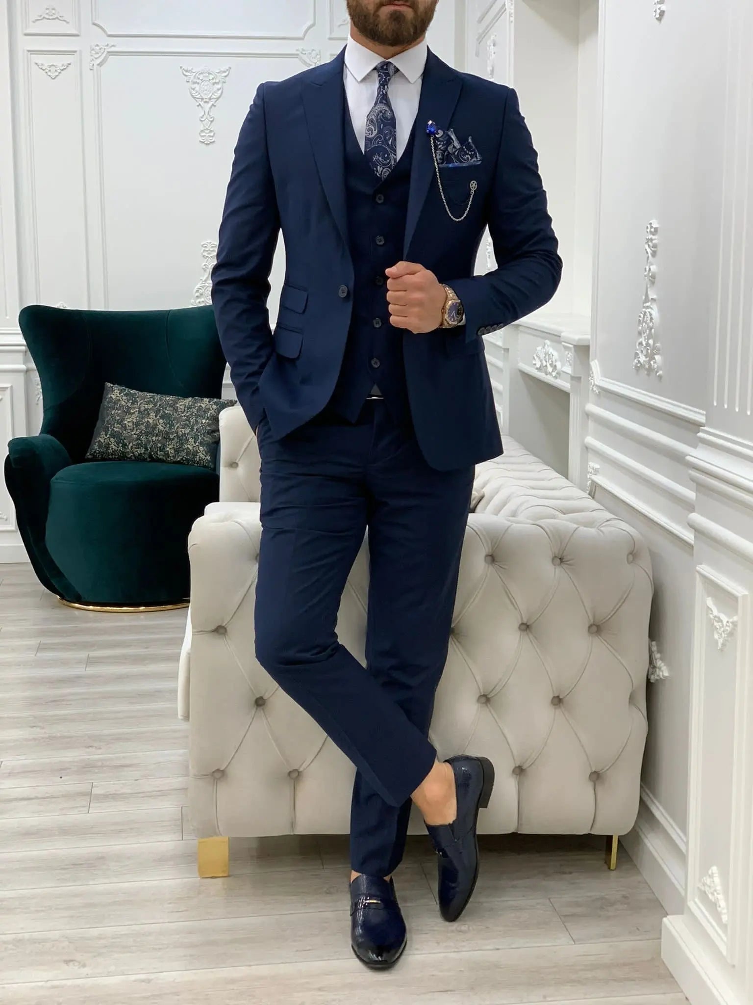 Lance Blue Slim Fit Suit - Elevate Your Wardrobe BOJONI