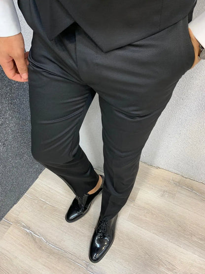 Acacia Black Slim Fit Tuxedo for Men - BRABION