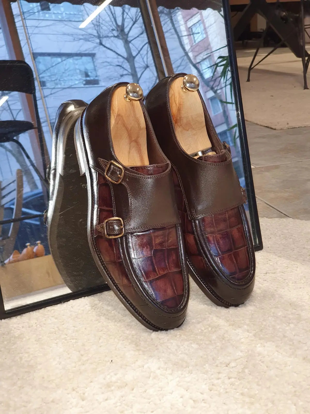 Montreal Brown Monk Strap Loafers for Men - BRABION