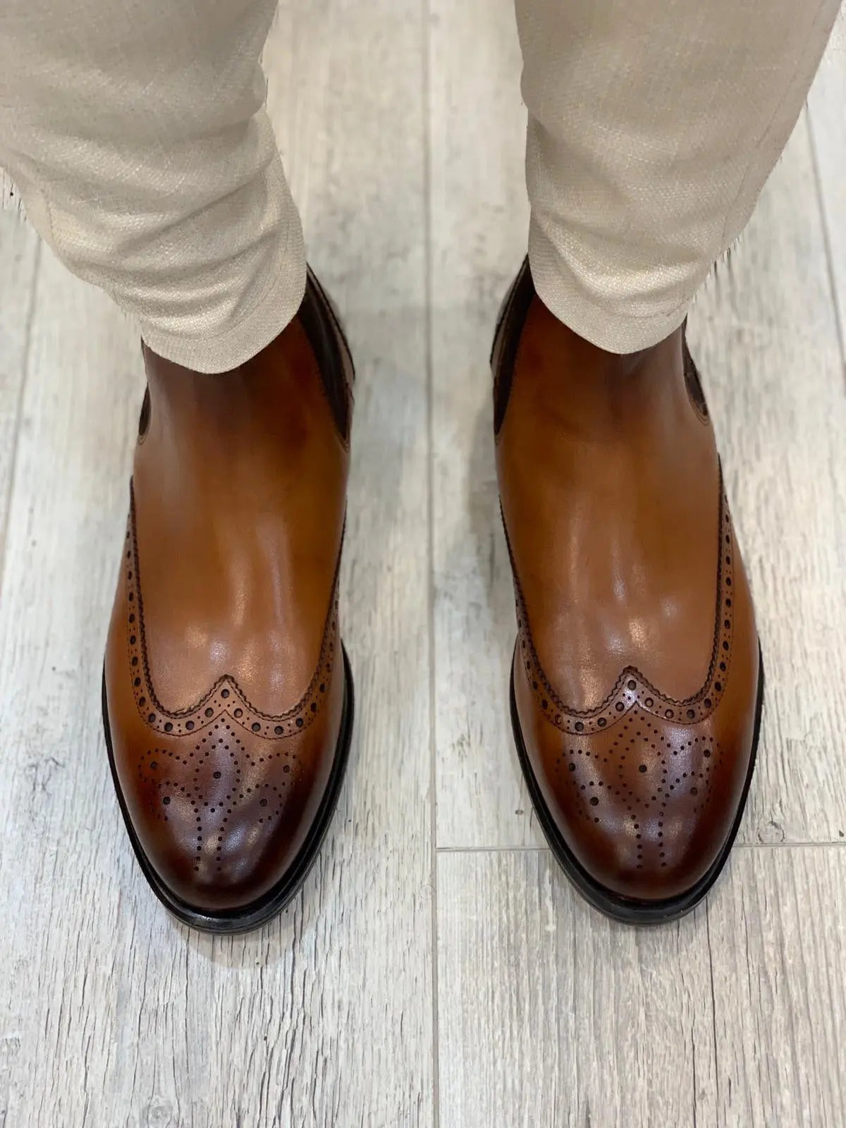 Ade Brown Chelsea Boots - Elegant Leather Footwear for Every Occasion - BRABION