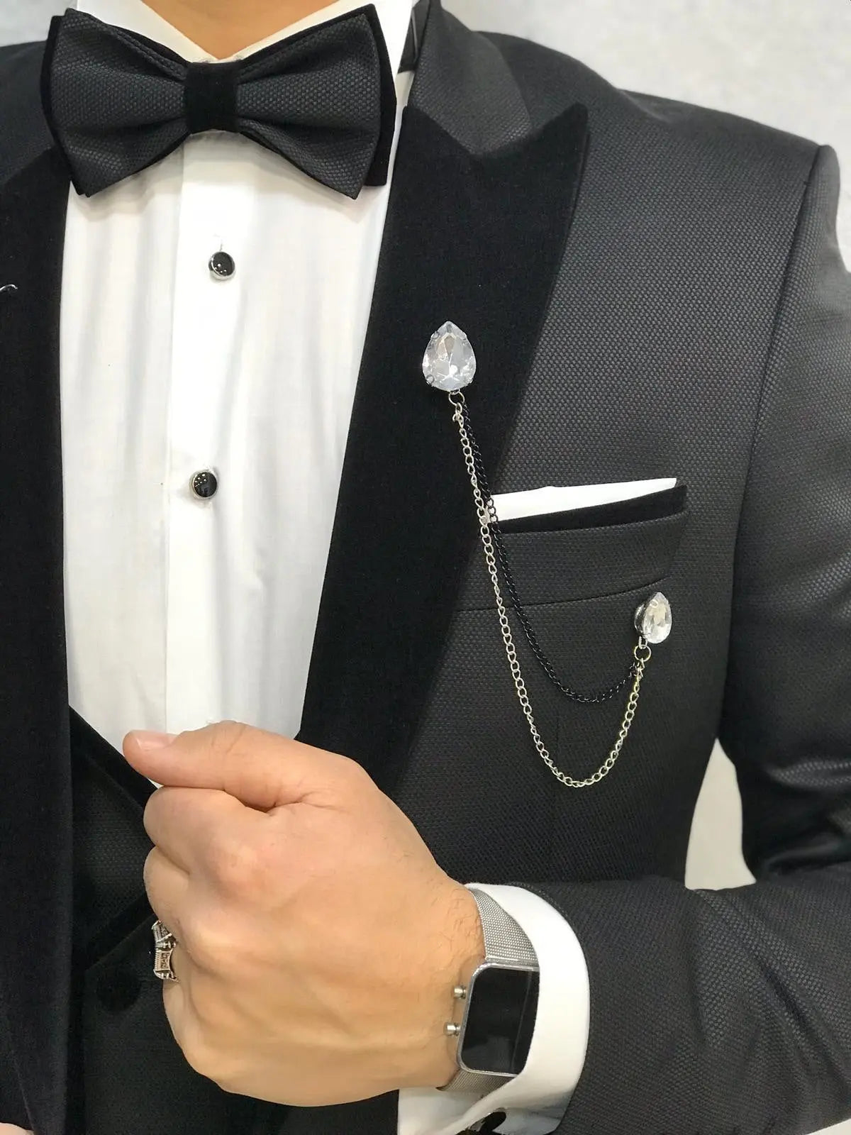 Ventura Black Slim Fit Tuxedo – Timeless Elegance for Formal Occasions - BRABION