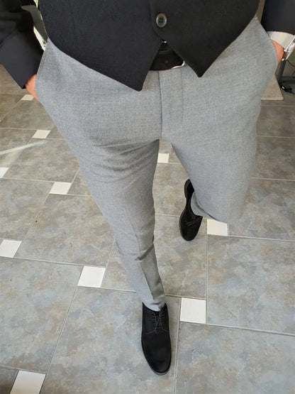 Henderson Gray Slim Fit Pants - BRABION