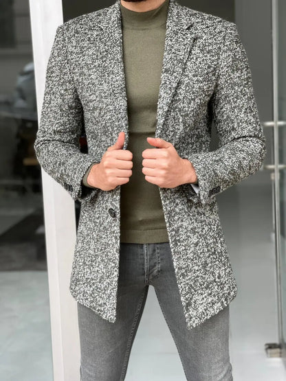 Melbourne Green Slim Fit Wool Long Coat: Sophisticated Style for Every Occasion - BRABION
