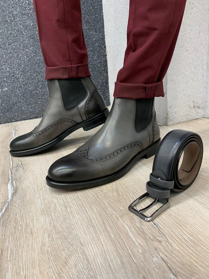 Napoli Leather Boots - Elegant Versatility for Every Occasion - BRABION