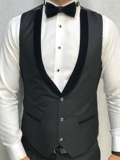 Lazio Black Slim-Fit Tuxedo for Modern Elegance - BRABION
