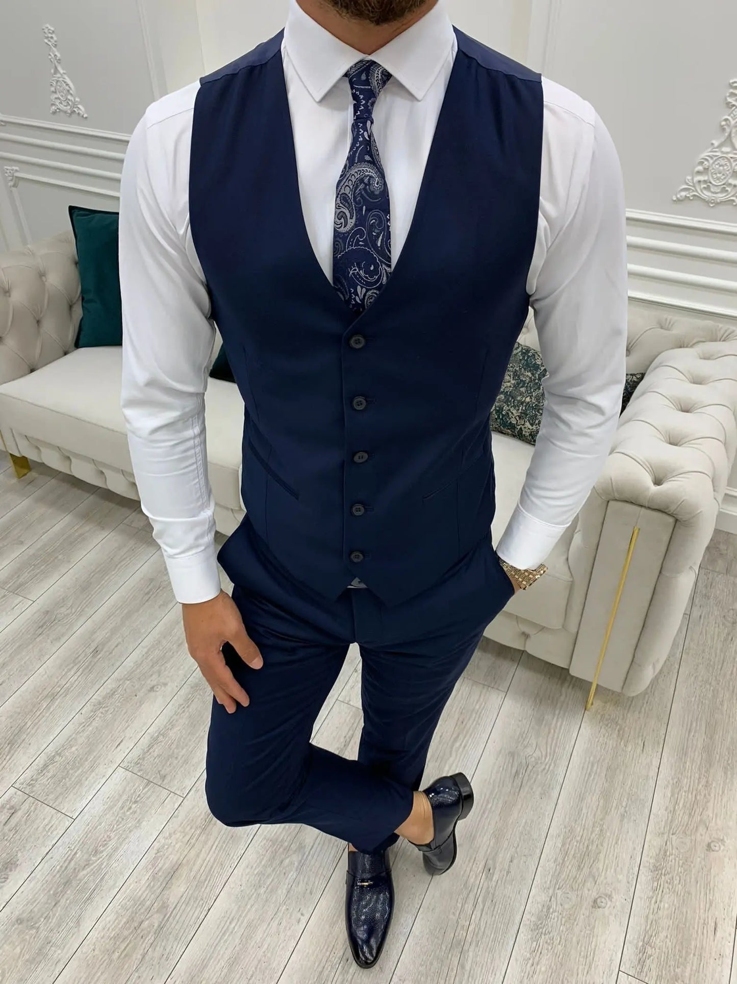 Lance Blue Slim Fit Suit - Elevate Your Wardrobe BOJONI