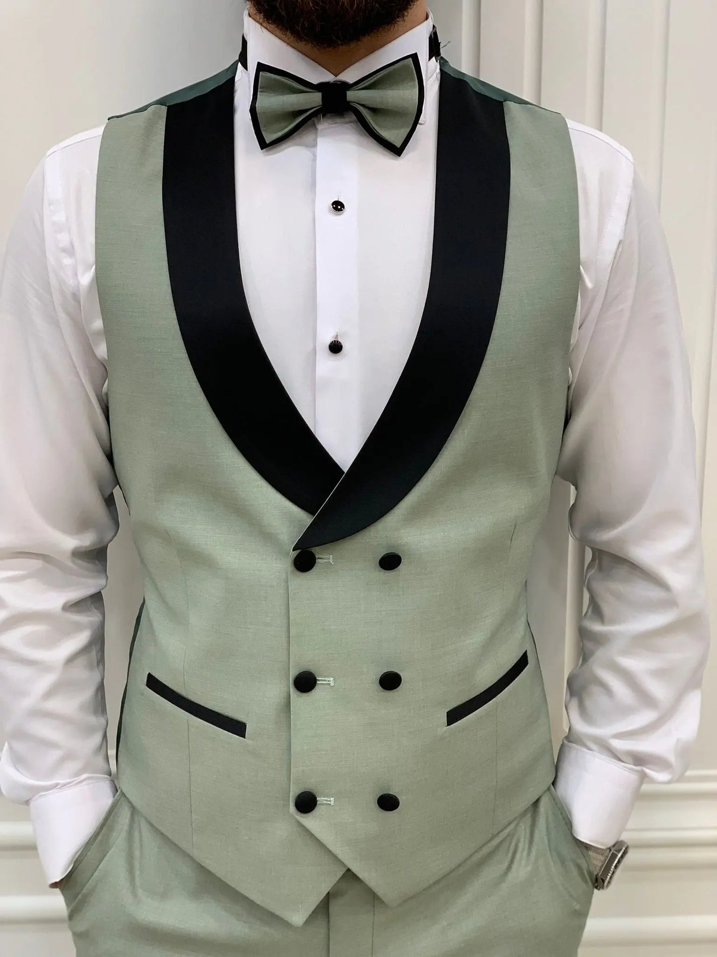 Perris Water Green Slim Fit Tuxedo - BRABION