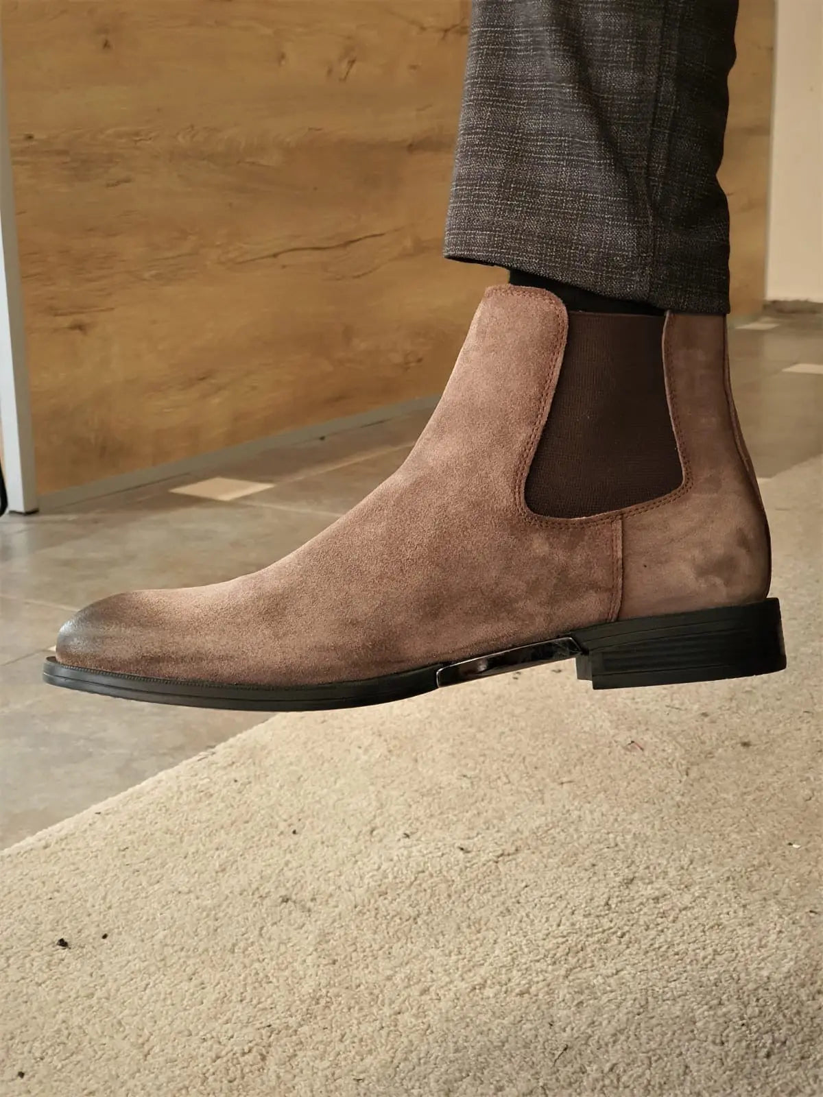Torino Mink Suede Chelsea Boots - Timeless Elegance and Comfort - BRABION