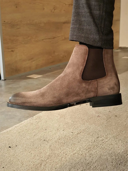 Torino Mink Suede Chelsea Boots - Timeless Elegance and Comfort - BRABION