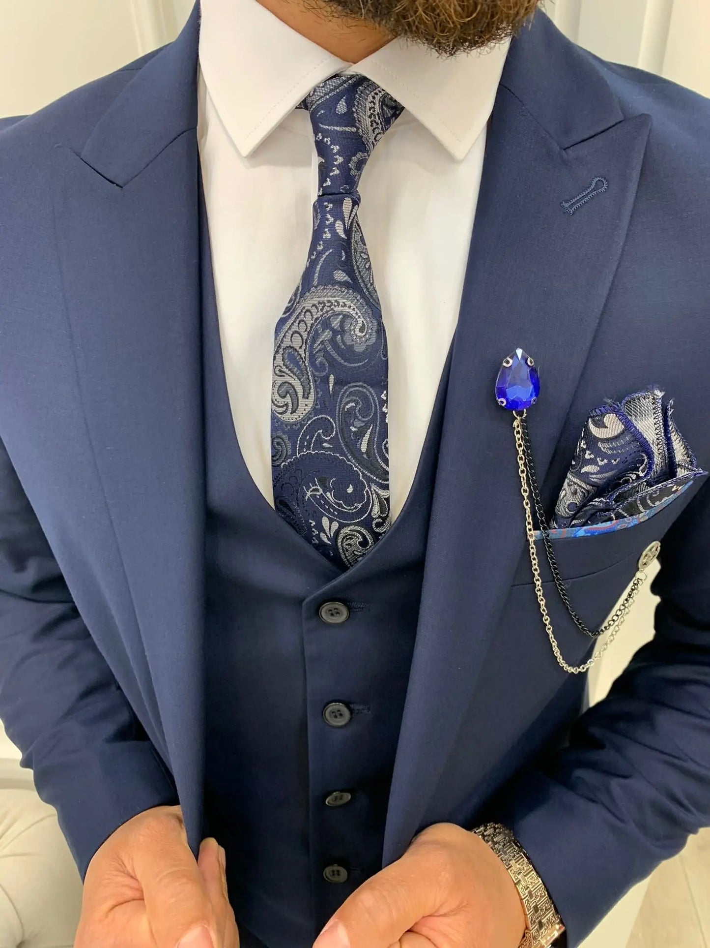 Lance Blue Slim Fit Suit - Elevate Your Wardrobe BOJONI