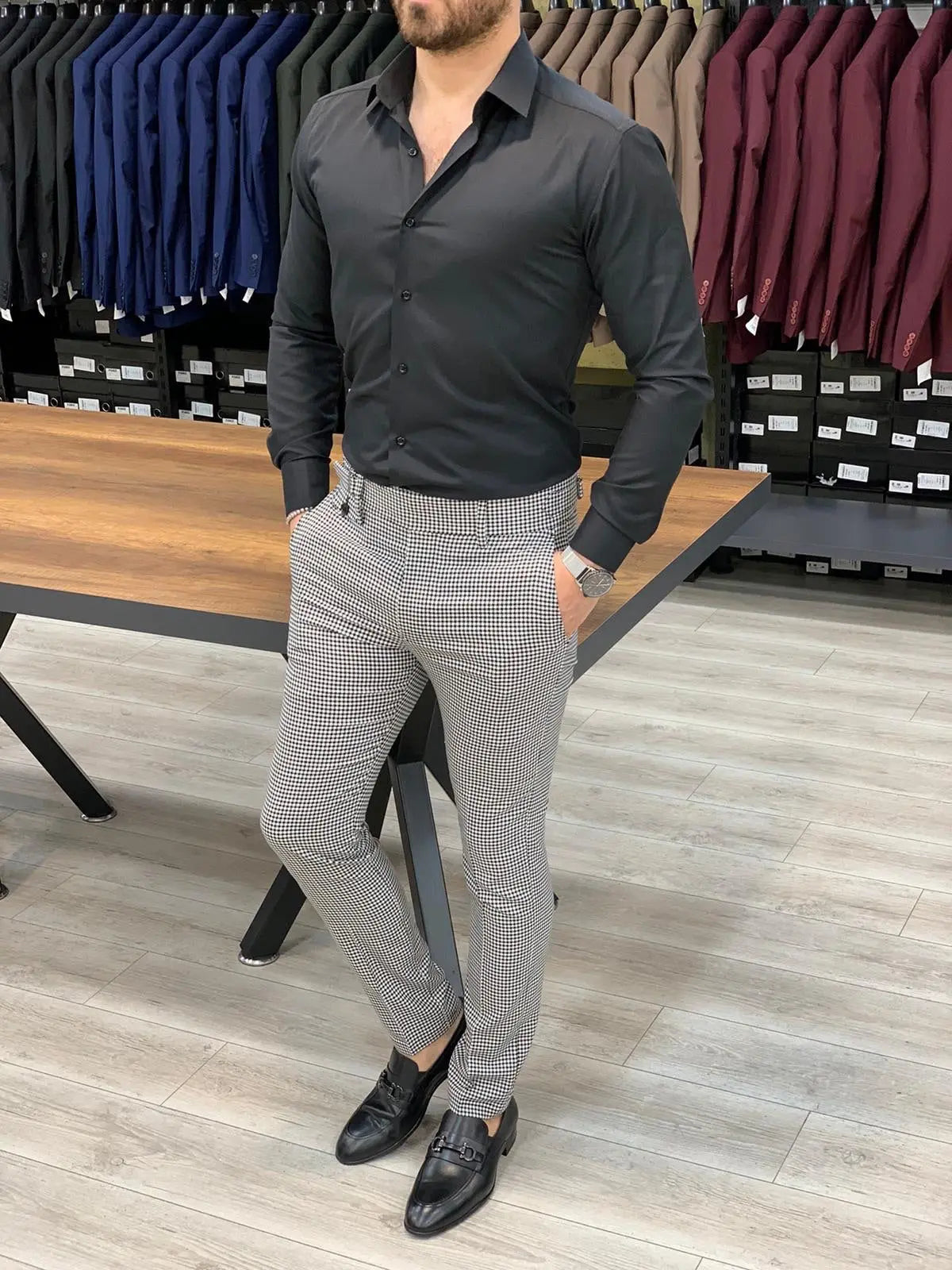 Jake Black Slim Fit Shirt - Versatile Elegance for Every Occasion - BRABION