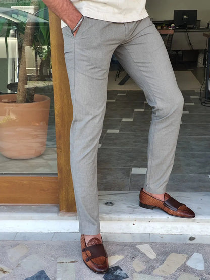 Bristol Light Brown Slim Fit Cotton Pants for Every Occasion - BRABION