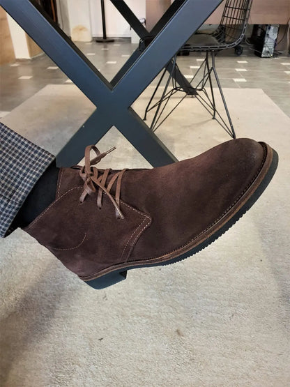 Torino Brown Suede Chukka Boots - BRABION
