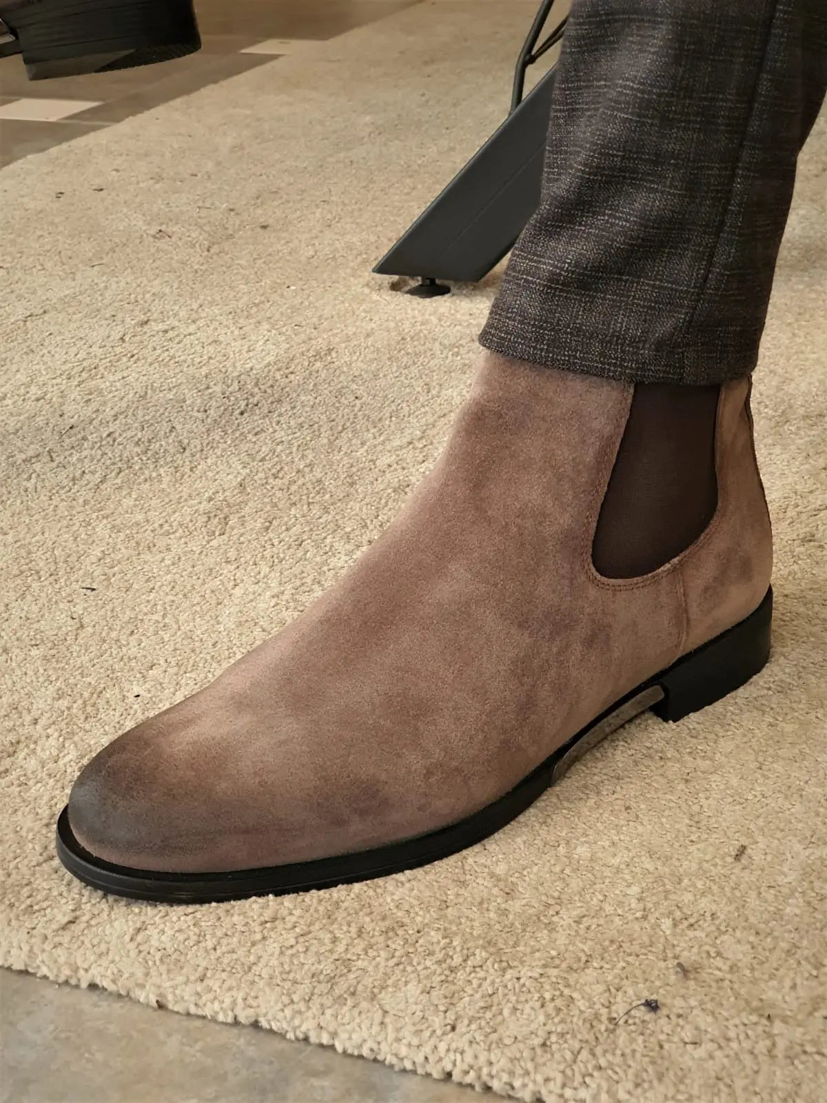 Torino Mink Suede Chelsea Boots - Timeless Elegance and Comfort - BRABION