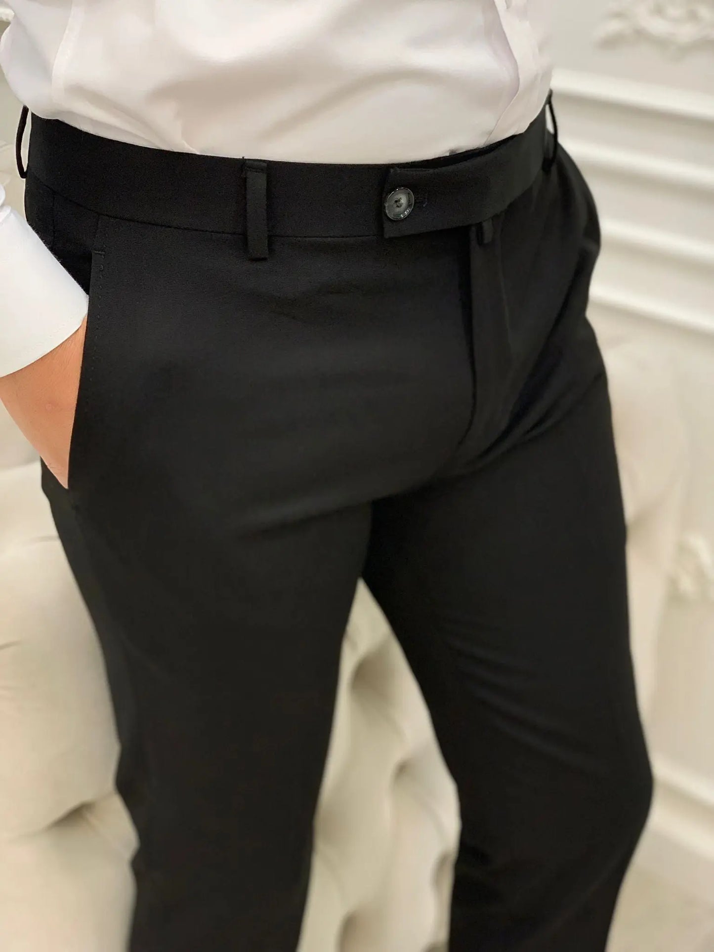 Black Italian Style Slim Fit Trousers for Every Occasion - BRABION