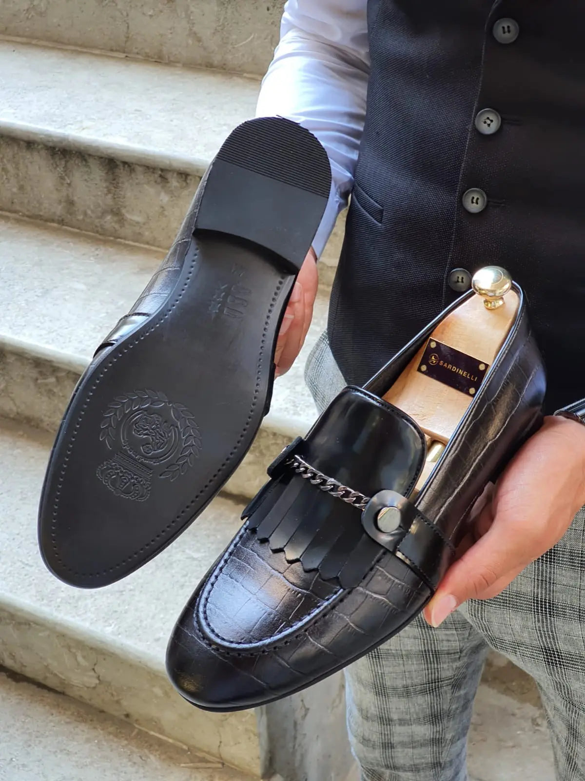 Reno Black Kilt Loafers - BRABION
