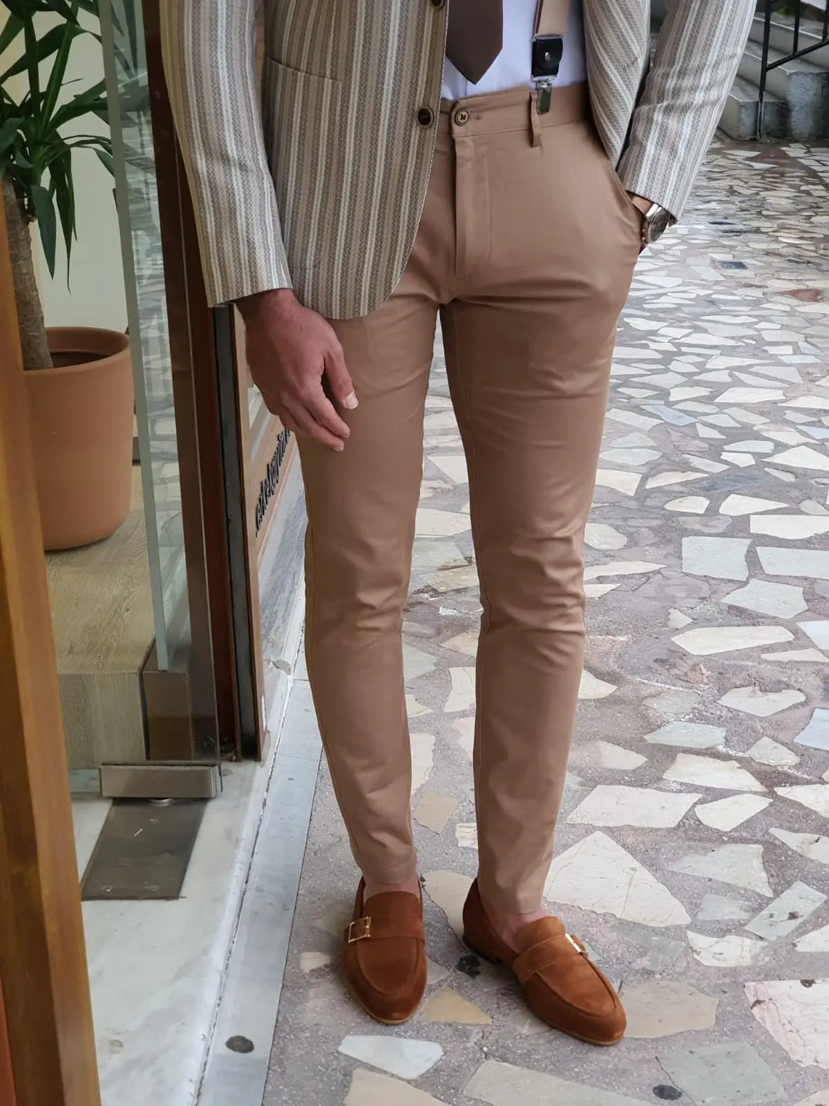 Bristol Camel Slim Fit Cotton Pants - Versatile Elegance for Every Occasion - BRABION