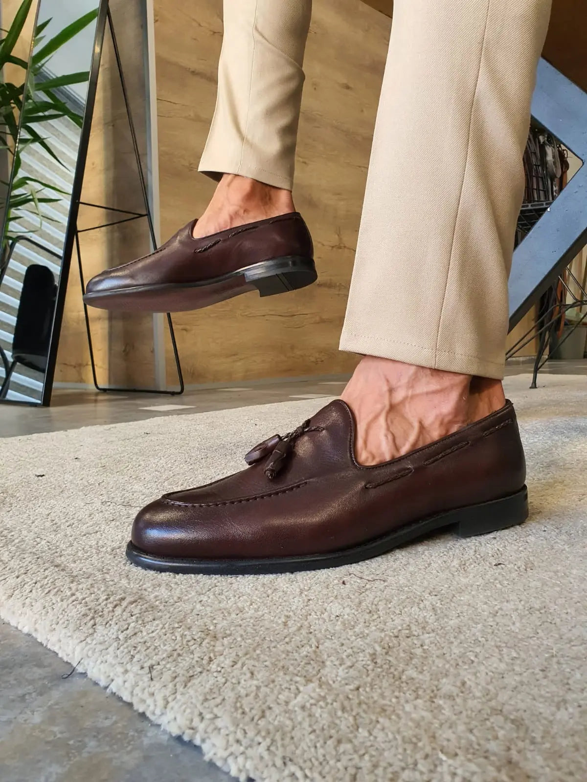Torino Tassel Brown Loafers – Timeless Elegance in Leather - BRABION