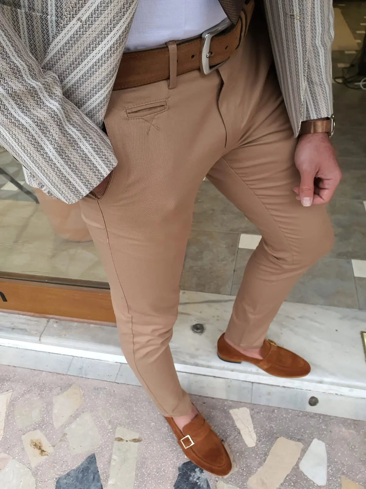 Bristol Camel Slim Fit Cotton Pants - Versatile Elegance for Every Occasion - BRABION
