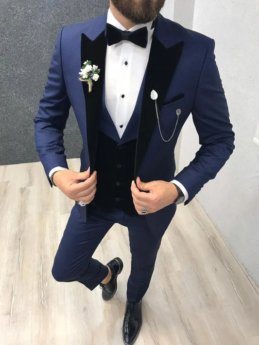 Bergamo Parliament Blue Tuxedo - The Epitome of Elegance - BRABION