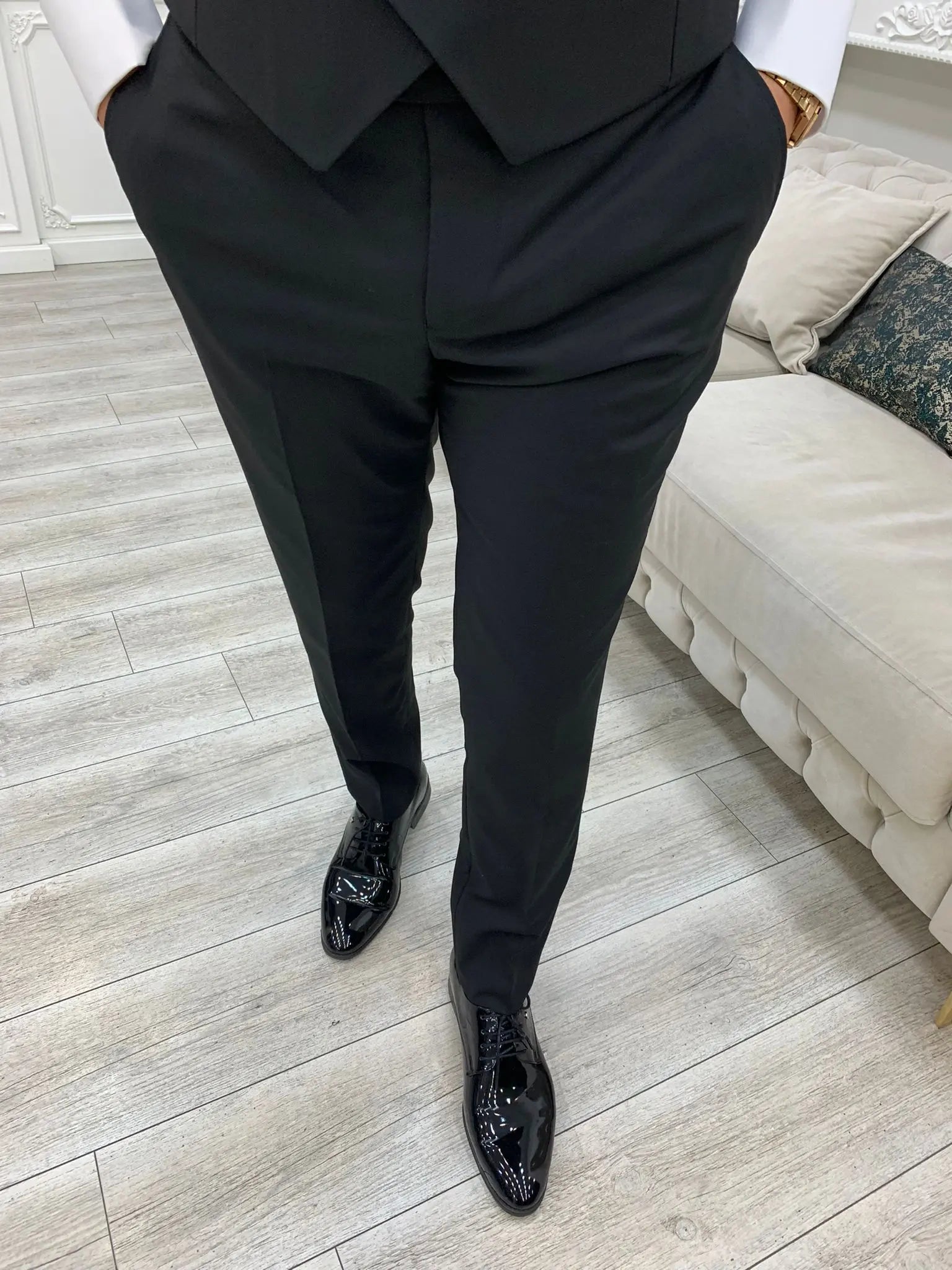 Caesar Green Slim Fit Peak Lapel Floral Patterned Tuxedo - BRABION