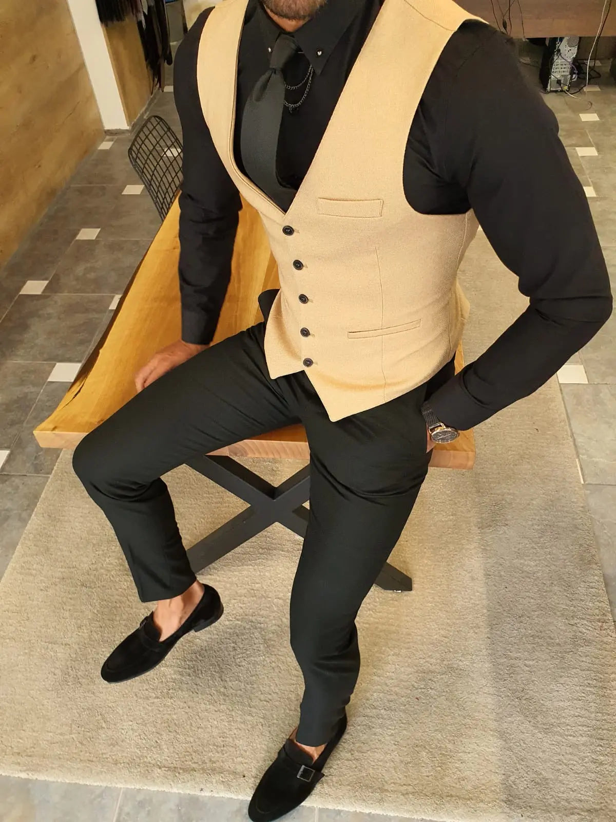 Edmond Beige Slim Fit Blazer - Versatile Elegance for Any Occasion - BRABION