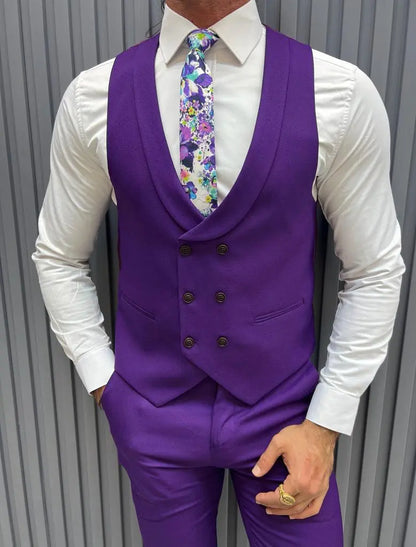 Sorento Purple Slim Fit Peak Lapel Suit - Perfect for Every Occasion brabion