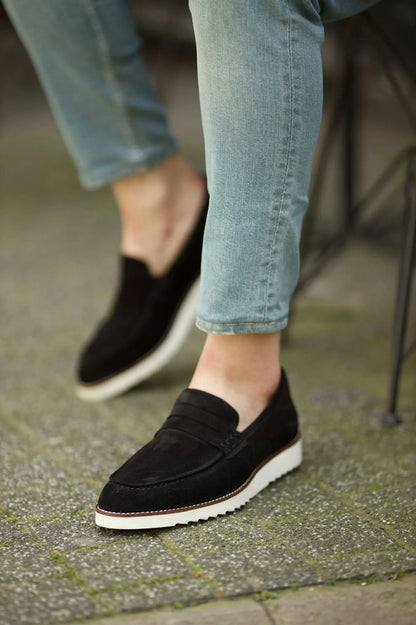 Dover Black Suede Leather Shoes - Sophisticated Style for Every Occasion - BRABION