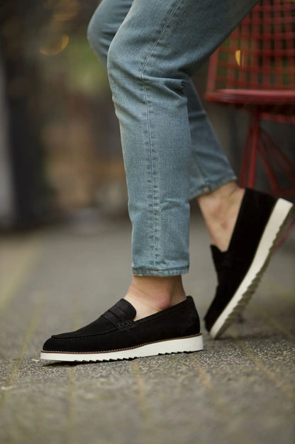 Dover Black Suede Leather Shoes - Sophisticated Style for Every Occasion - BRABION