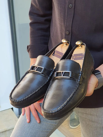 Custer Black Bit Loafers - BRABION