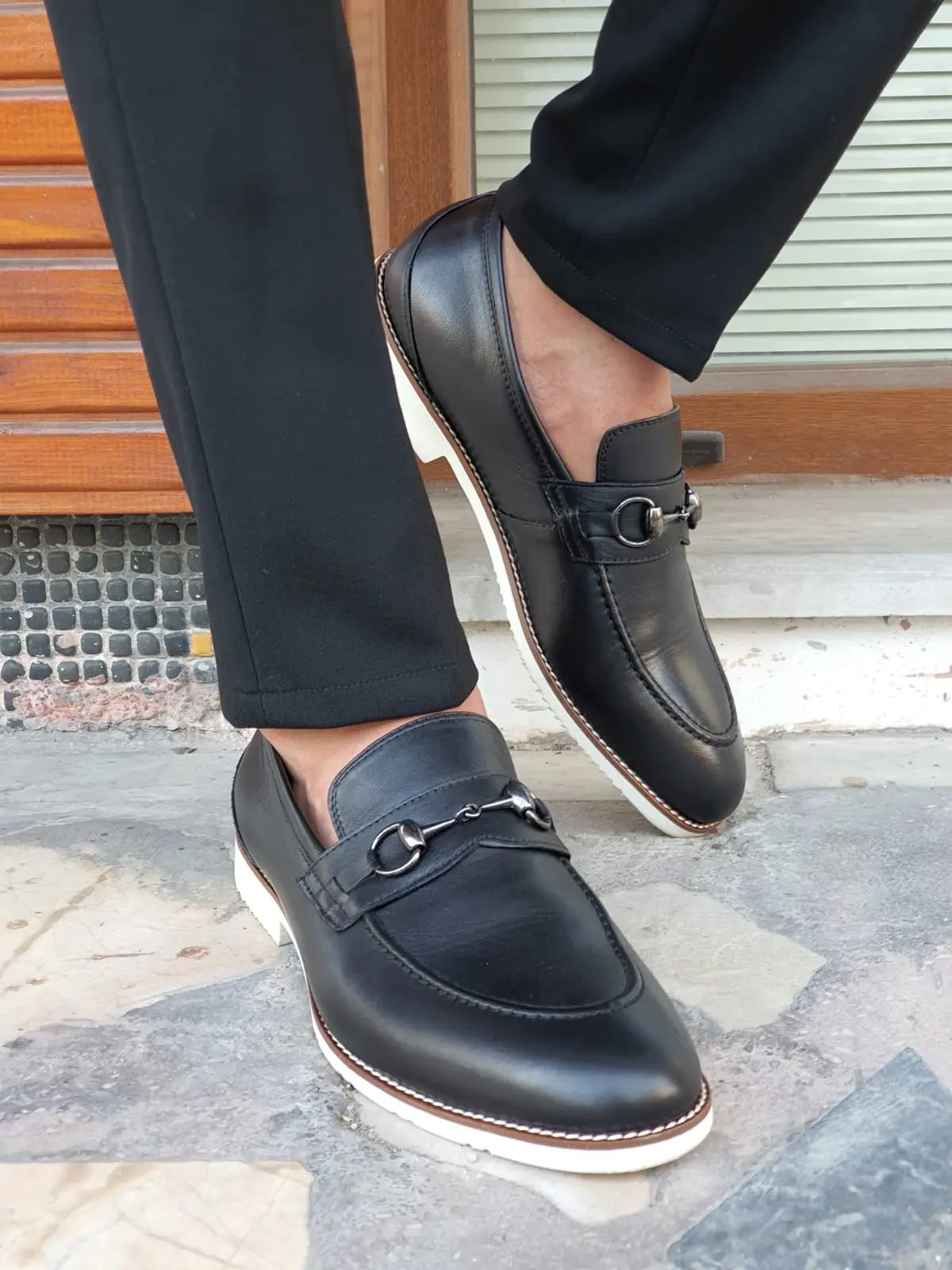 Montreal Black Bit Loafers - Elegant Leather Footwear for Men - BRABION