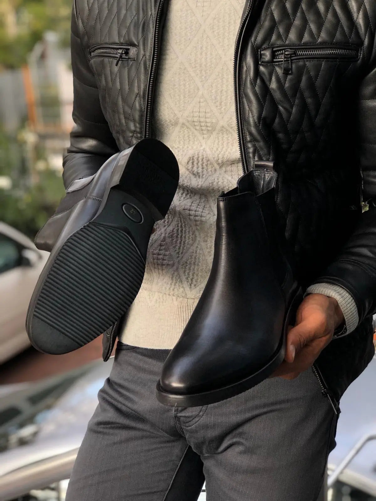 Aqua Black Chelsea Boots - BRABION