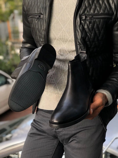 Aqua Black Chelsea Boots - BRABION