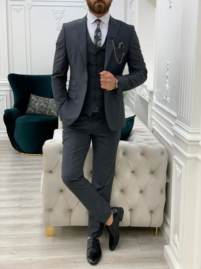 Lance Gray Slim Fit Suit - The Perfect Blend of Style and Comfort BOJONI