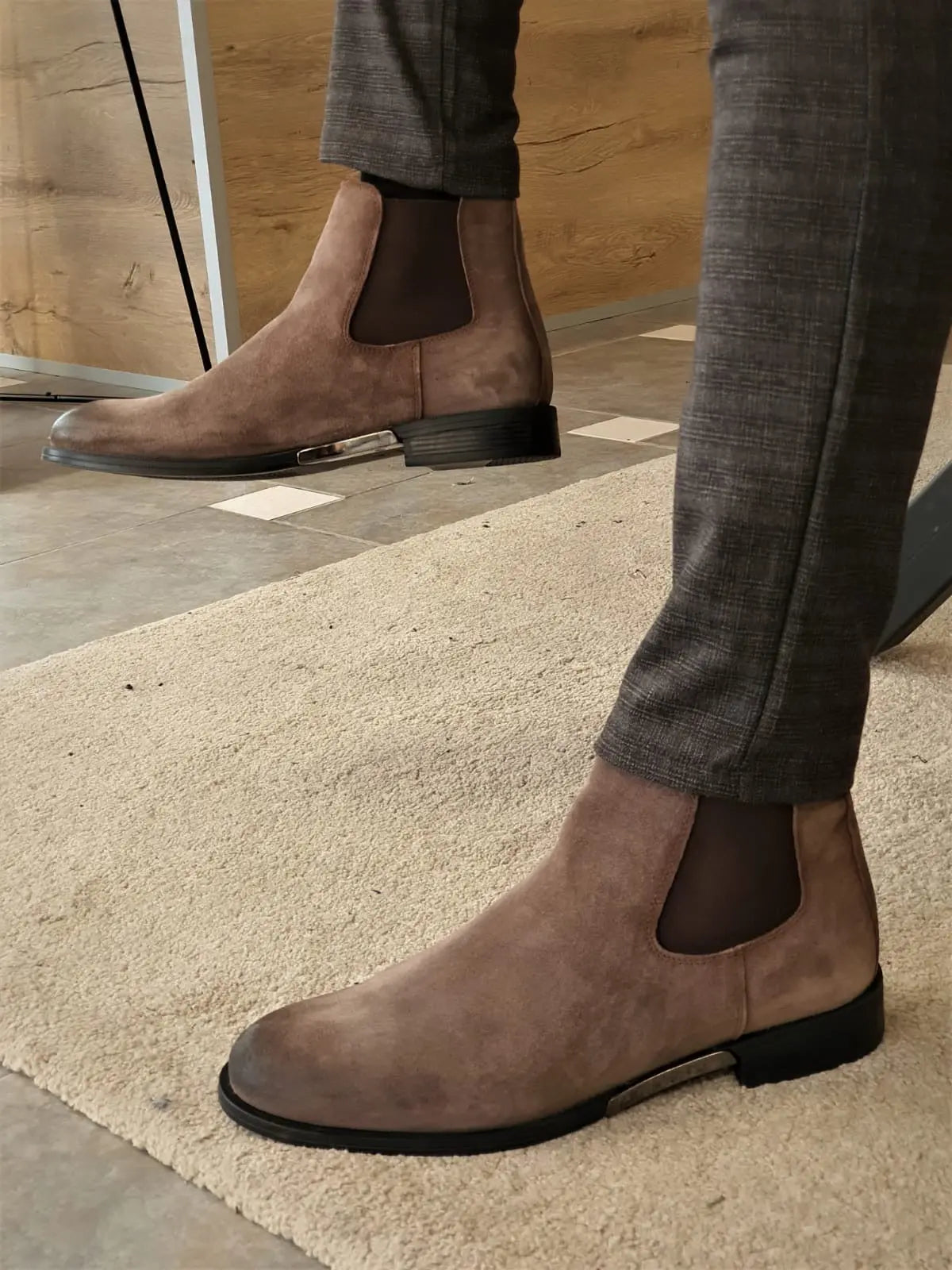 Torino Mink Suede Chelsea Boots - Timeless Elegance and Comfort - BRABION