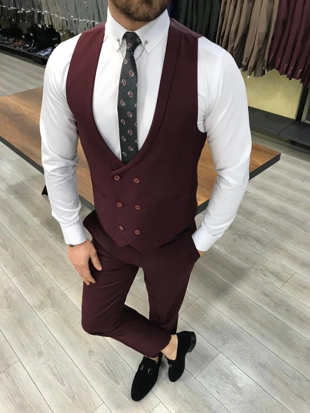Louis Slim Fit Burgundy Suit - A Versatile Choice for Every Occasion BOJONI