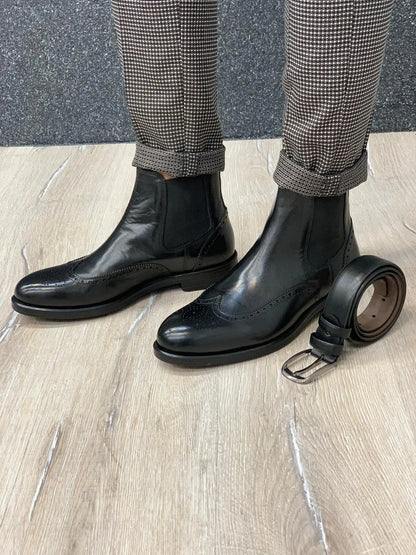 Napoli Leather Boots - Elegant Versatility for Every Occasion - BRABION
